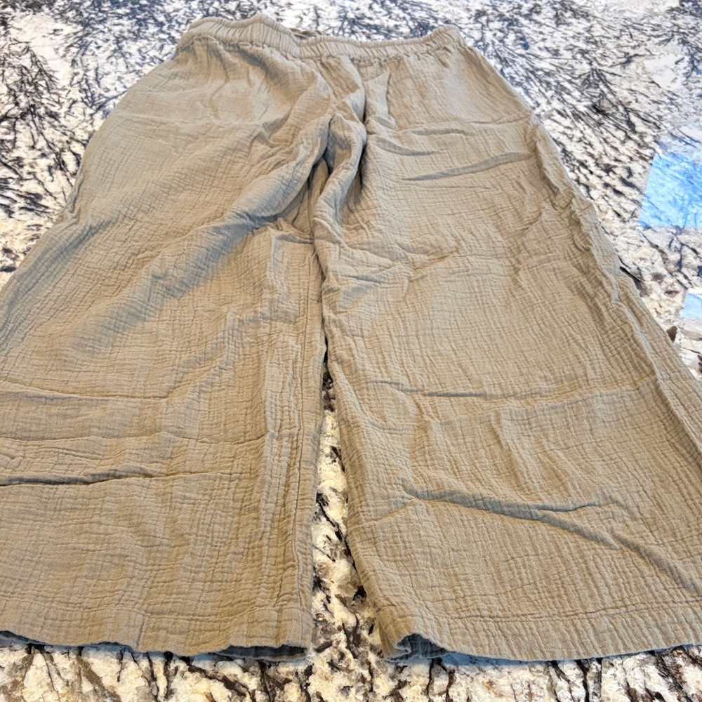 Pact Organic Coastal Double Gauze Split Hem Pant - Dusty Sage - Picture 6 of 6
